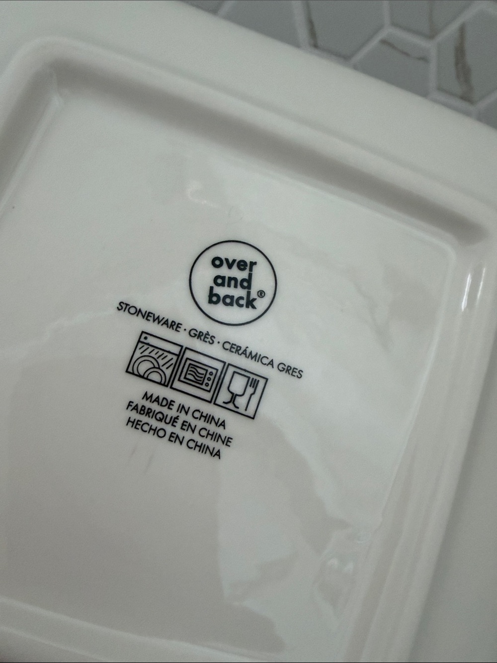 Navy & White Ceramic side plates Set with Gold Trim - 6-Pack - Picture 2 of 5